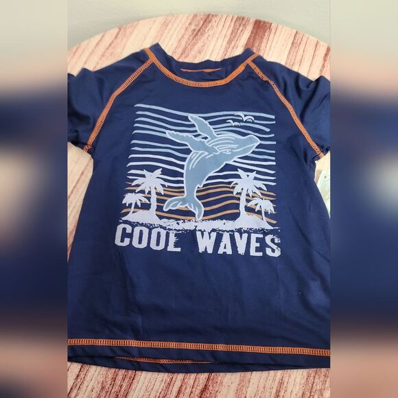 Quad Seven 2 piece swim set boys 3T blue graphic whales NWT - Picture 3 of 8